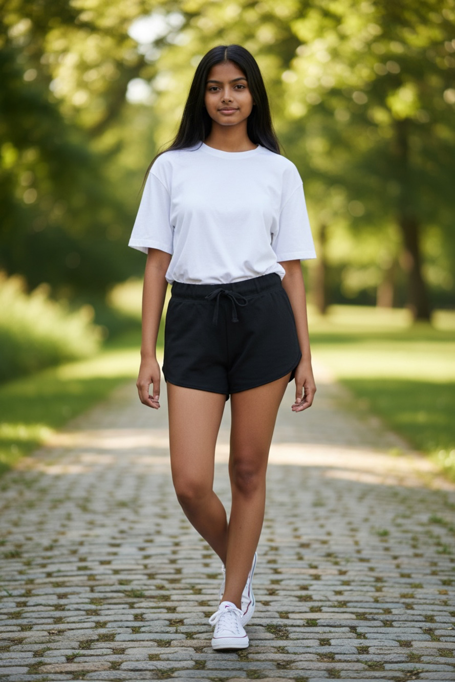 Ambiance Black Casual Drawstring Lounge Shorts with Pockets
